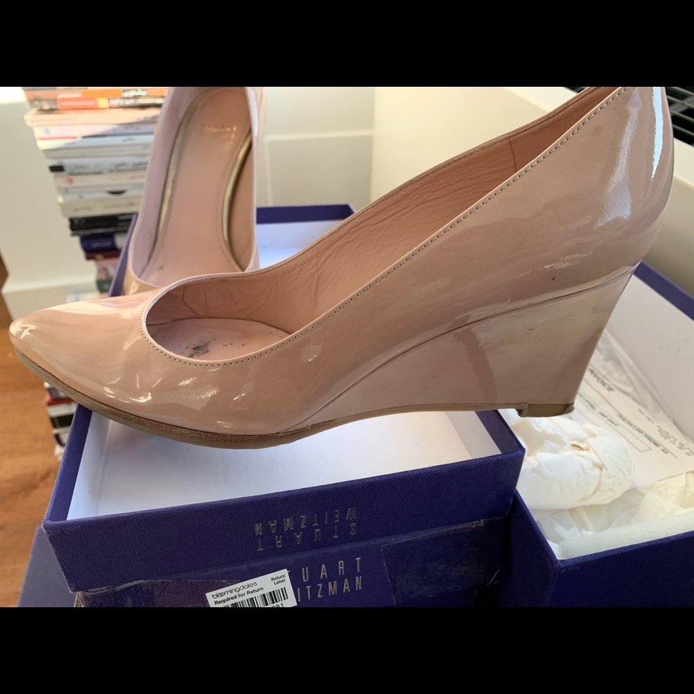 Beige wedge heel Stuart weitzman.